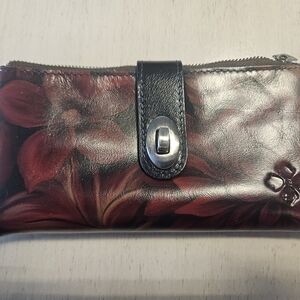 Patricia Nash Floral Leather Wallet - Red and Black